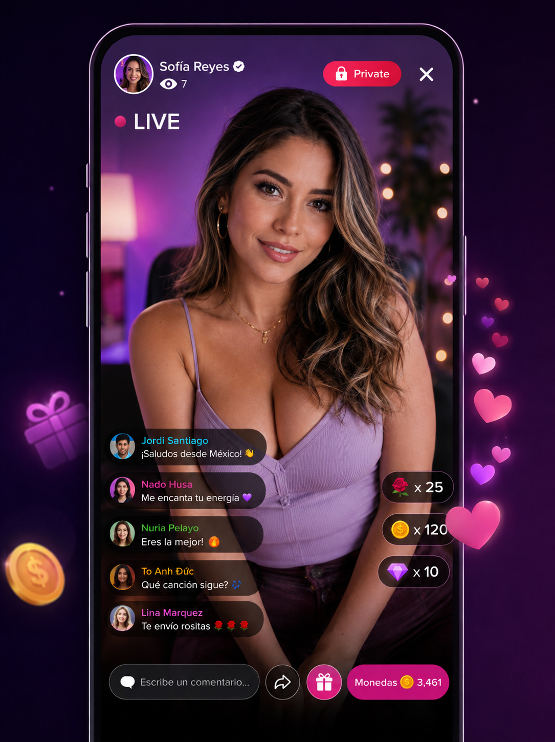 Ilustración segura de la transmisión en vivo premium
